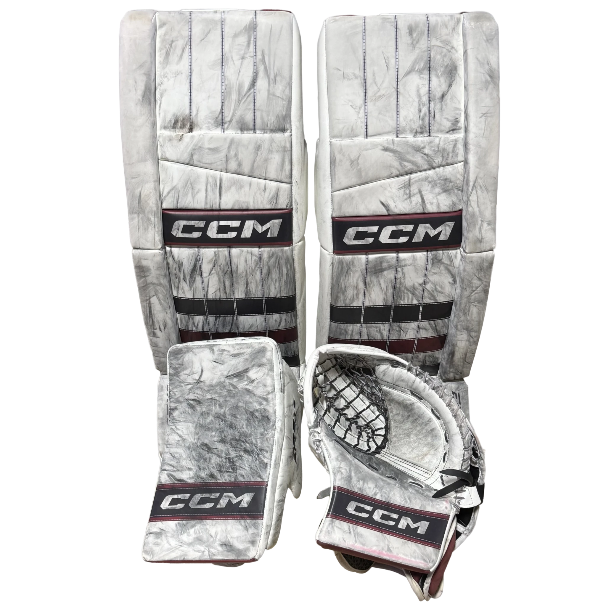 CCM Extreme Flex 6 - Used Pro Stock Goalie Full Set (White/Maroon/Black)